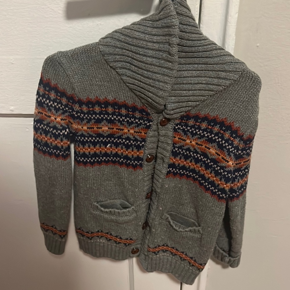 Multicolored button down sweater